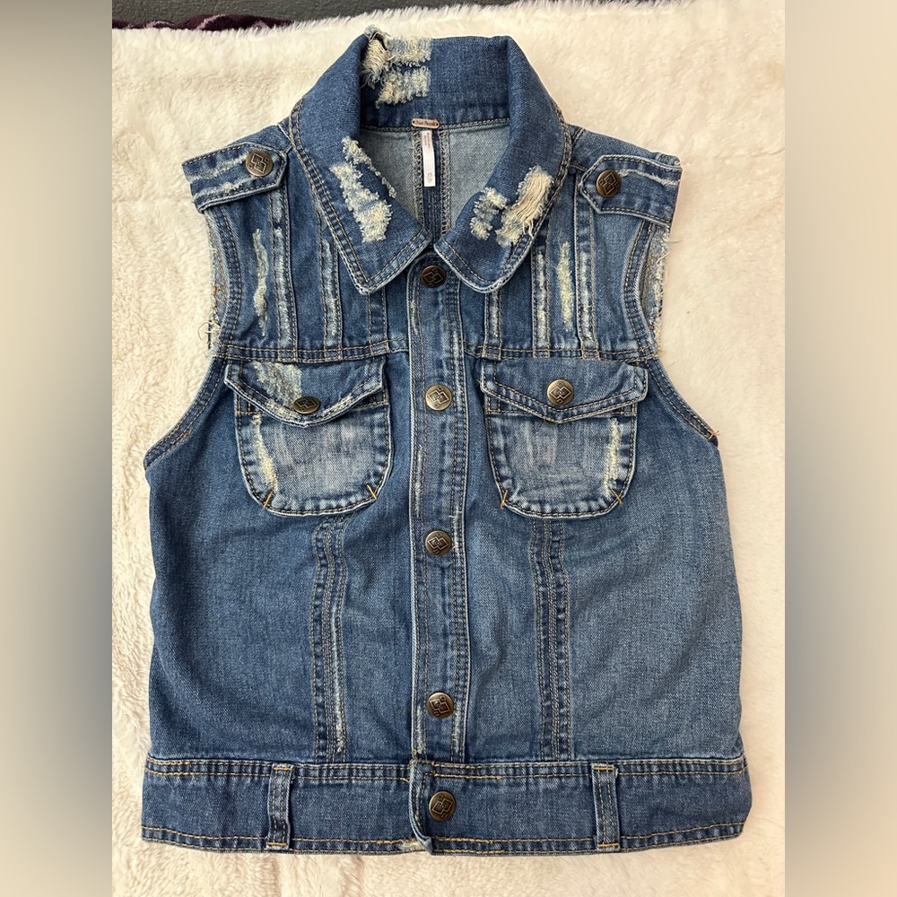 Free people denim vest